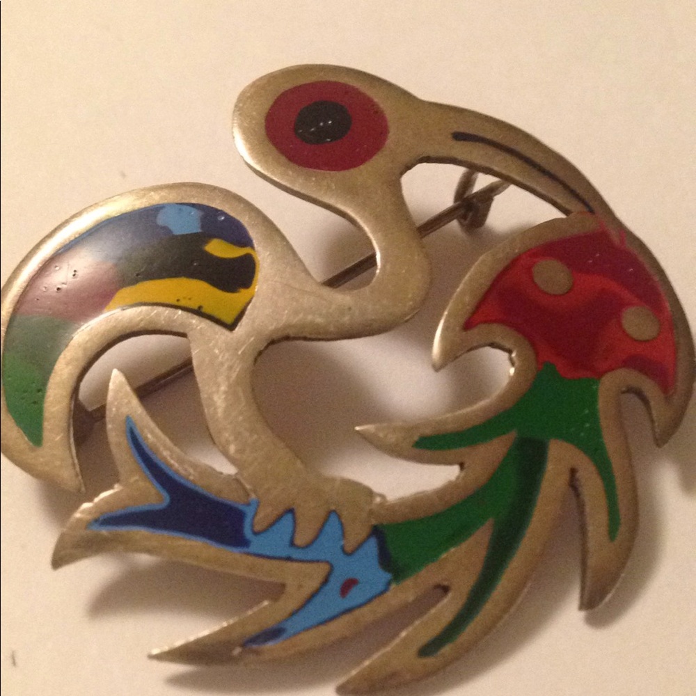 Sterling silver pin brooch.